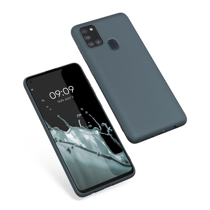 Laptop, Telefoane si Tablete - Telefoane mobile si accesorii - Accesorii Telefoane - Huse telefoane - Husa Kwmobile pentru Samsung Galaxy A21s, incarcare wireless, silicon, gri - Infinity.ro