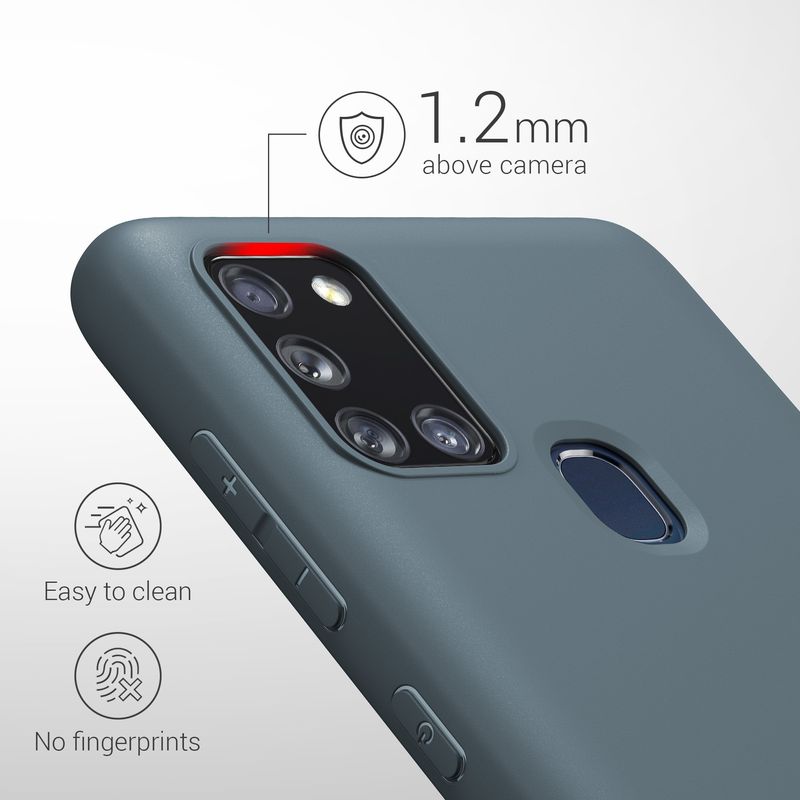 Laptop, Telefoane si Tablete - Telefoane mobile si accesorii - Accesorii Telefoane - Huse telefoane - Husa Kwmobile pentru Samsung Galaxy A21s, incarcare wireless, silicon, gri - Infinity.ro