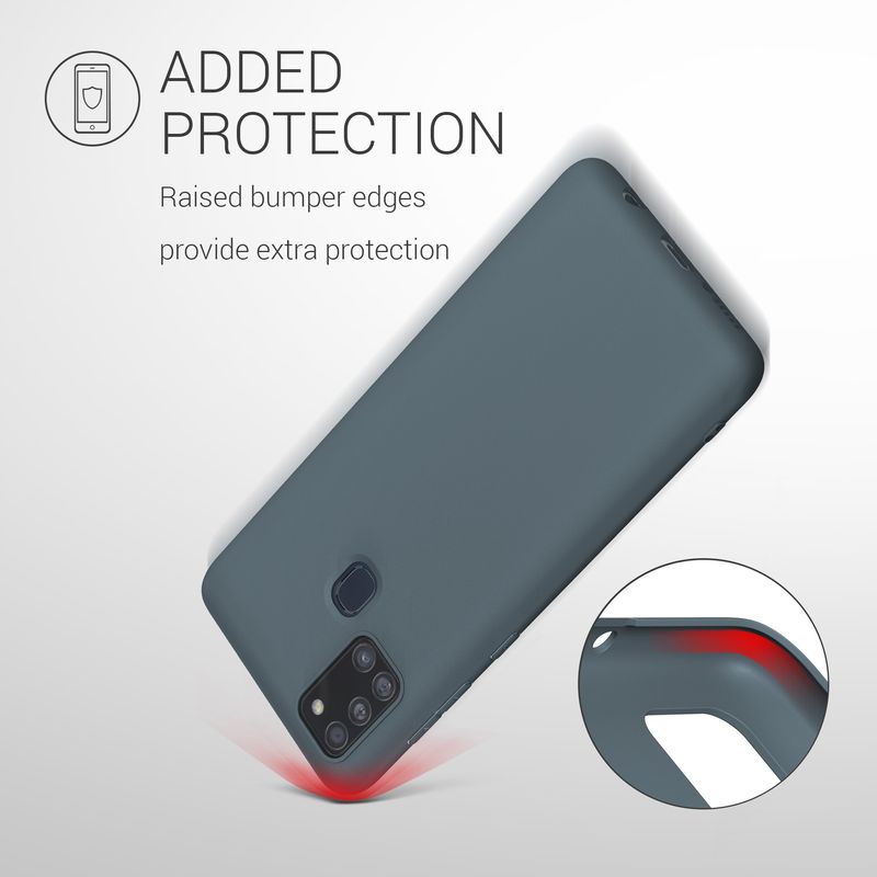 Laptop, Telefoane si Tablete - Telefoane mobile si accesorii - Accesorii Telefoane - Huse telefoane - Husa Kwmobile pentru Samsung Galaxy A21s, incarcare wireless, silicon, gri - Infinity.ro