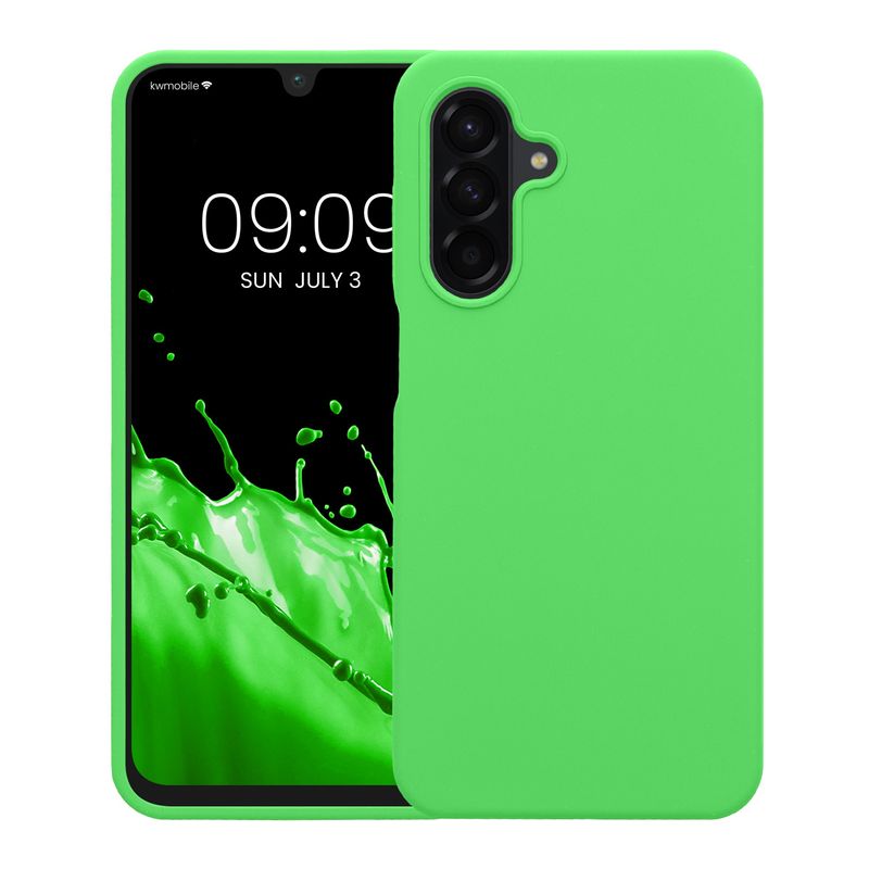 Laptop, Telefoane si Tablete - Telefoane mobile si accesorii - Accesorii Telefoane - Huse telefoane - Husa Kwmobile pentru Samsung Galaxy A26 5G, incarcare wireless, anti-alunecare, silicon, verde - Infinity.ro