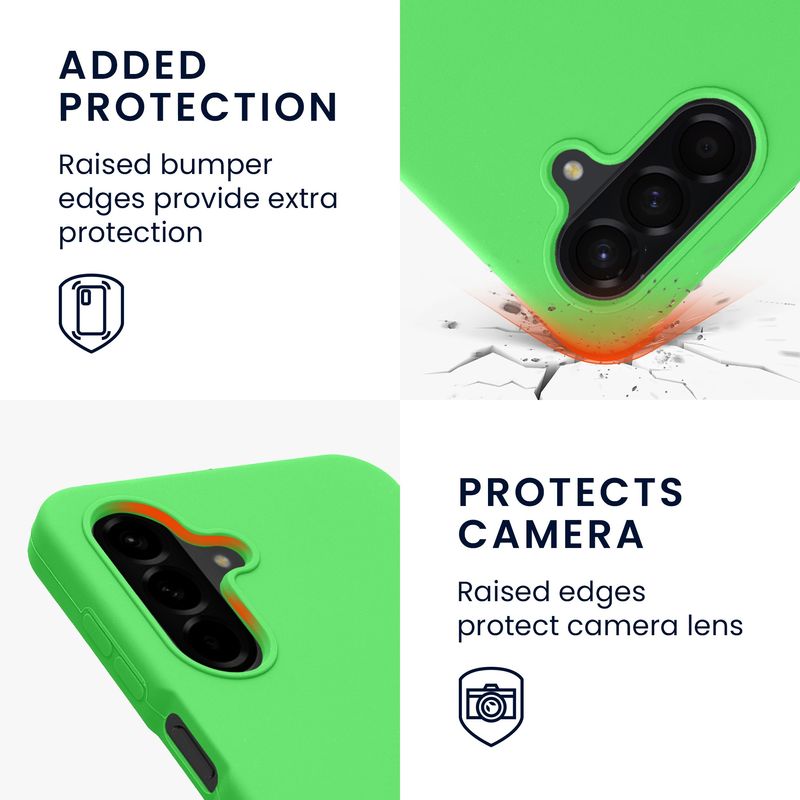 Laptop, Telefoane si Tablete - Telefoane mobile si accesorii - Accesorii Telefoane - Huse telefoane - Husa Kwmobile pentru Samsung Galaxy A26 5G, incarcare wireless, anti-alunecare, silicon, verde - Infinity.ro