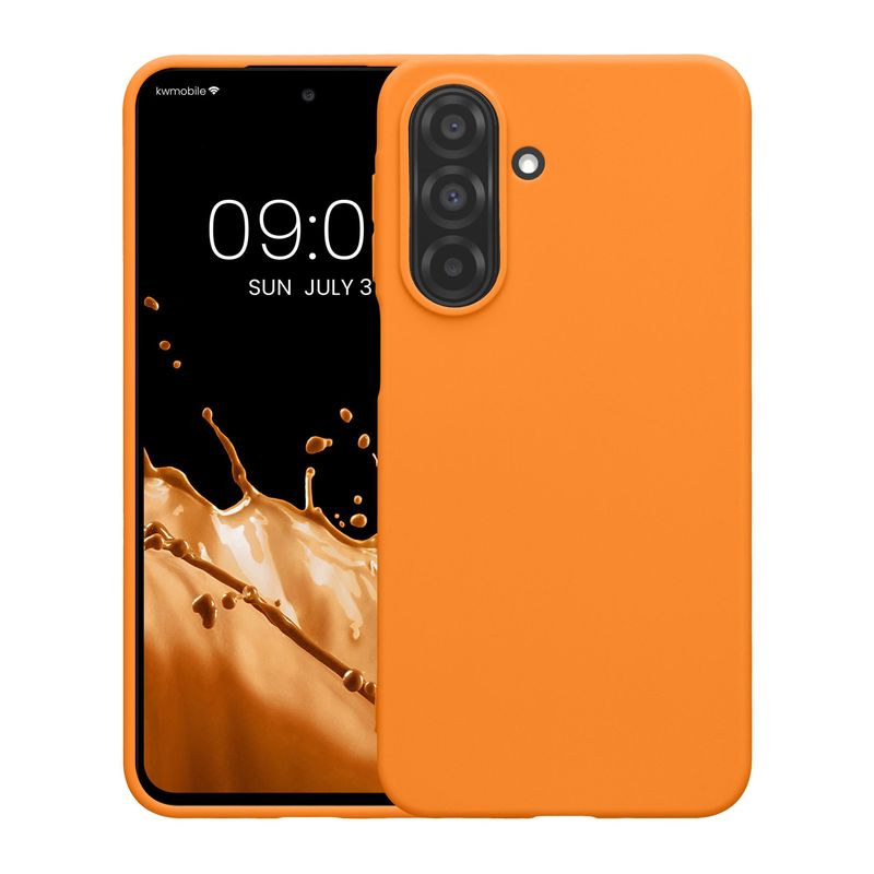 Laptop, Telefoane si Tablete - Telefoane mobile si accesorii - Accesorii Telefoane - Huse telefoane - Husa Kwmobile pentru Samsung Galaxy A27 5G, incarcare wireless, silicon, portocaliu - Infinity.ro