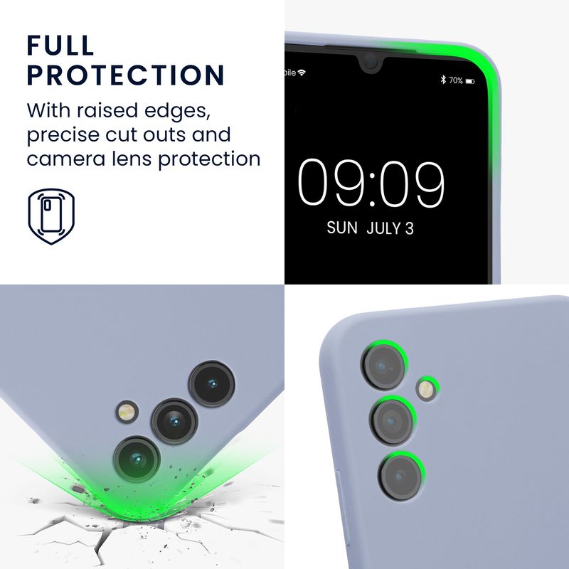 Laptop, Telefoane si Tablete - Telefoane mobile si accesorii - Accesorii Telefoane - Huse telefoane - Husa Kwmobile pentru Samsung Galaxy A34 5G, anti-alunecare, silicon, albastru deschis - Infinity.ro