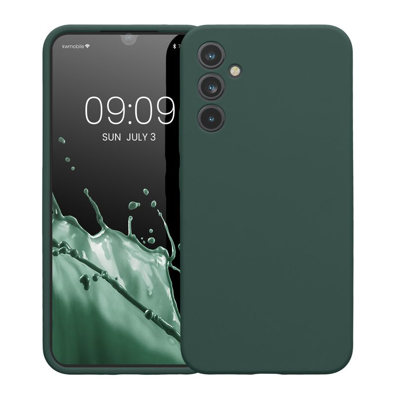 Laptop, Telefoane si Tablete - Telefoane mobile si accesorii - Accesorii Telefoane - Huse telefoane - Husa Kwmobile pentru Samsung Galaxy A34 5G, anti-alunecare, silicon, albastru verzui - Infinity.ro