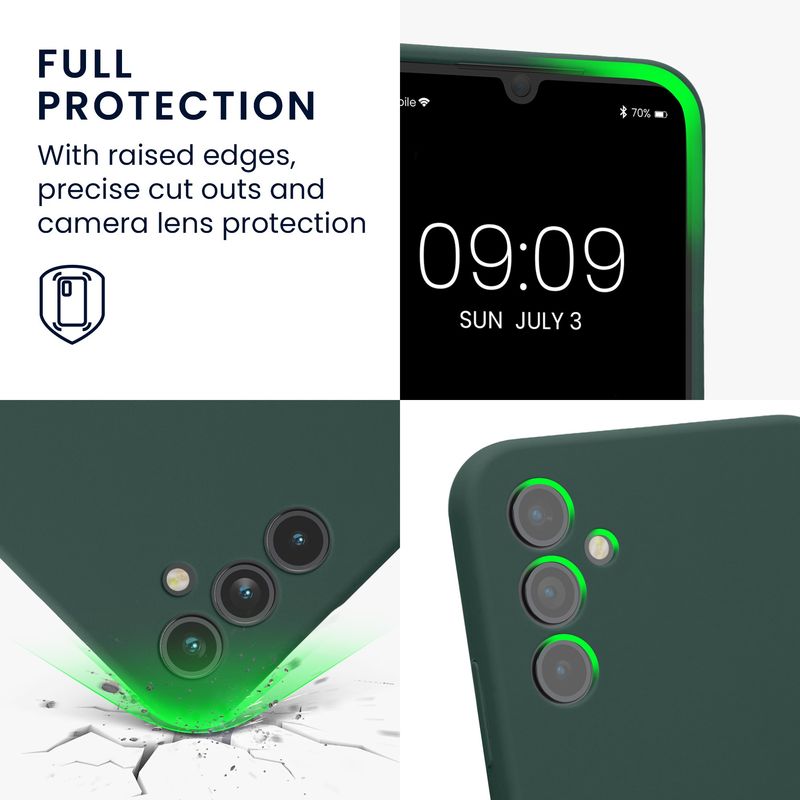 Laptop, Telefoane si Tablete - Telefoane mobile si accesorii - Accesorii Telefoane - Huse telefoane - Husa Kwmobile pentru Samsung Galaxy A34 5G, anti-alunecare, silicon, albastru verzui - Infinity.ro