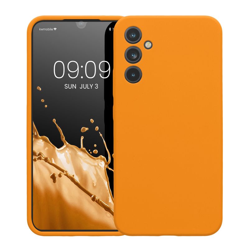 Laptop, Telefoane si Tablete - Telefoane mobile si accesorii - Accesorii Telefoane - Huse telefoane - Husa Kwmobile pentru Samsung Galaxy A34 5G, anti-alunecare, silicon, portocaliu - Infinity.ro