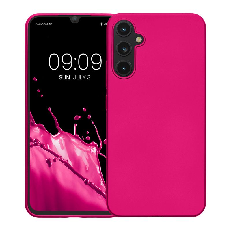Laptop, Telefoane si Tablete - Telefoane mobile si accesorii - Accesorii Telefoane - Huse telefoane - Husa Kwmobile pentru Samsung Galaxy A34 5G, anti-alunecare, silicon, roz - Infinity.ro