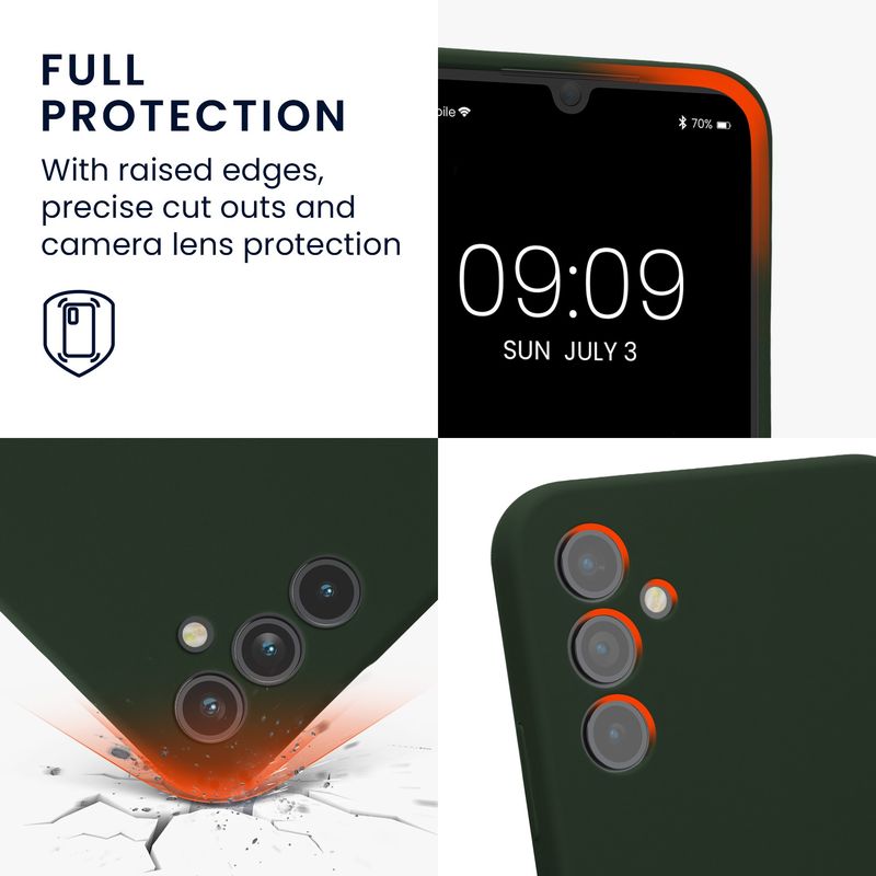 Laptop, Telefoane si Tablete - Telefoane mobile si accesorii - Accesorii Telefoane - Huse telefoane - Husa Kwmobile pentru Samsung Galaxy A34 5G, anti-alunecare, silicon, verde inchis - Infinity.ro