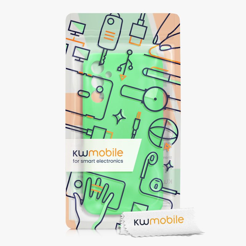 Laptop, Telefoane si Tablete - Telefoane mobile si accesorii - Accesorii Telefoane - Huse telefoane - Husa Kwmobile pentru Samsung Galaxy A34 5G, anti-alunecare, silicon, verde neon - Infinity.ro