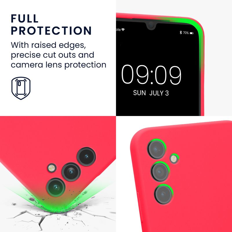 Laptop, Telefoane si Tablete - Telefoane mobile si accesorii - Accesorii Telefoane - Huse telefoane - Husa Kwmobile pentru Samsung Galaxy A34 5G, anti-alunecare, silicon, roz neon - Infinity.ro