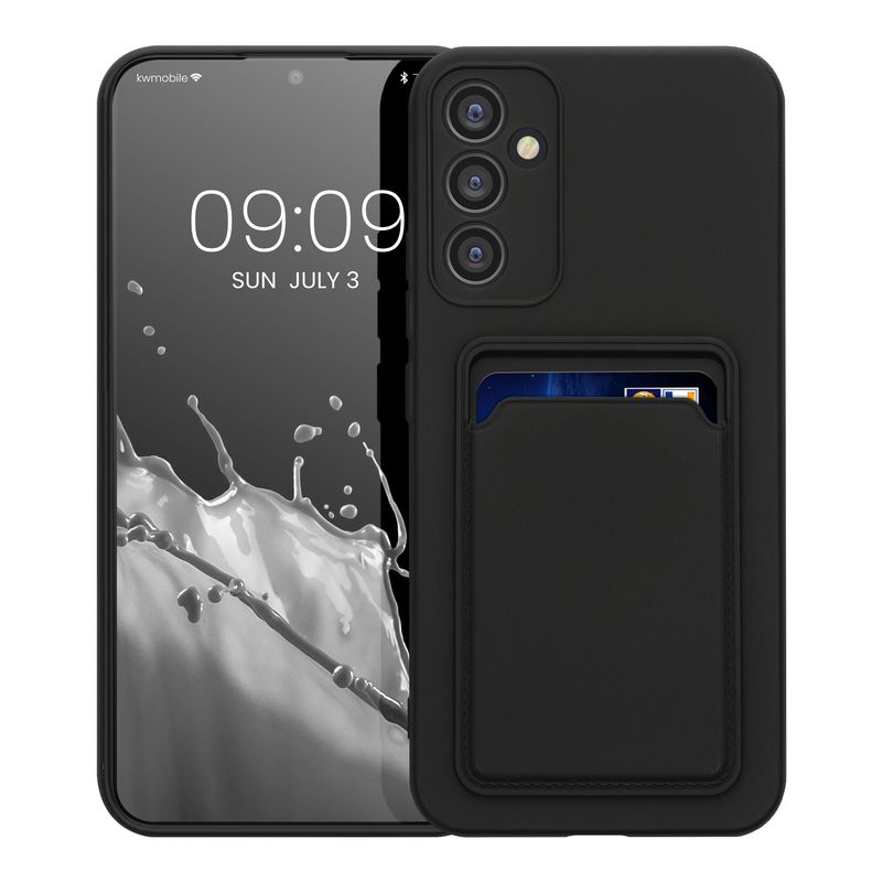Laptop, Telefoane si Tablete - Telefoane mobile si accesorii - Accesorii Telefoane - Huse telefoane - Husa Kwmobile pentru Samsung Galaxy A34 5G, incarcare wireless, buzunar card, silicon, negru - Infinity.ro