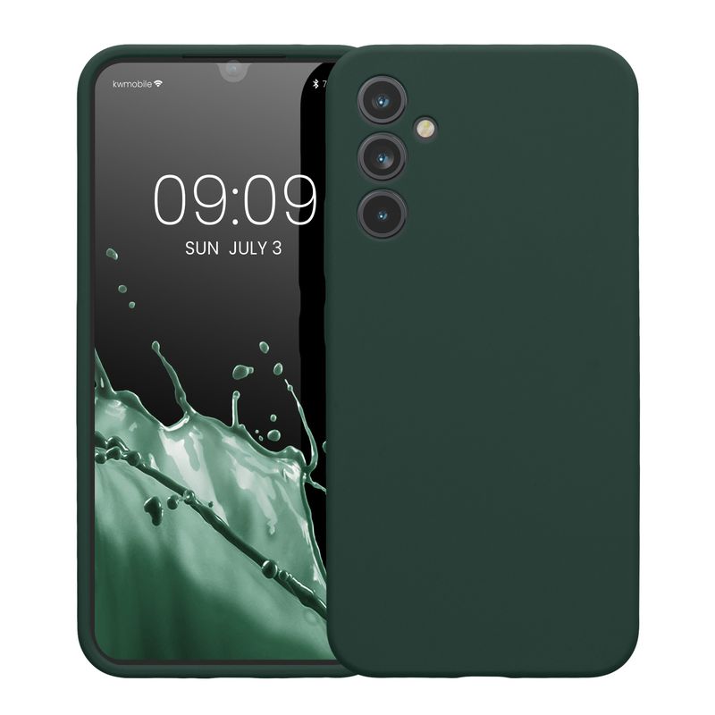 Laptop, Telefoane si Tablete - Telefoane mobile si accesorii - Accesorii Telefoane - Huse telefoane - Husa Kwmobile pentru Samsung Galaxy A34 5G, anti-alunecare, silicon, verde muschi - Infinity.ro