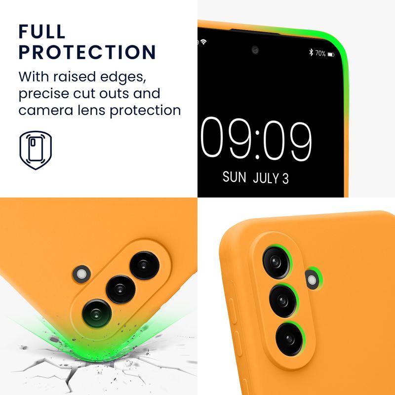 Laptop, Telefoane si Tablete - Telefoane mobile si accesorii - Accesorii Telefoane - Huse telefoane - Husa Kwmobile pentru Samsung Galaxy A37 5G, anti-alunecare, anti-amprenta, silicon, portocaliu - Infinity.ro