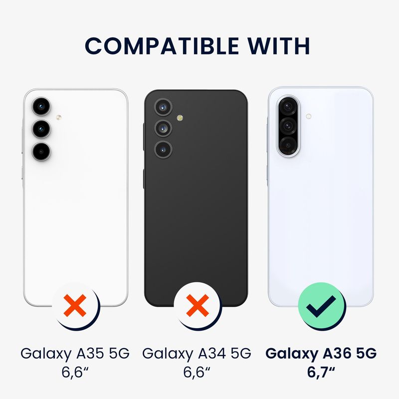 Laptop, Telefoane si Tablete - Telefoane mobile si accesorii - Accesorii Telefoane - Huse telefoane - Husa Kwmobile pentru Samsung Galaxy A36 5G, protectie la zgarieturi, TPU, sticla temperata, mov, transparent - Infinity.ro