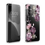Laptop, Telefoane si Tablete - Telefoane mobile si accesorii - Accesorii Telefoane - Huse telefoane - Husa Kwmobile pentru Samsung Galaxy A36 5G, protectie la zgarieturi, TPU, sticla temperata, mov, transparent - Infinity.ro