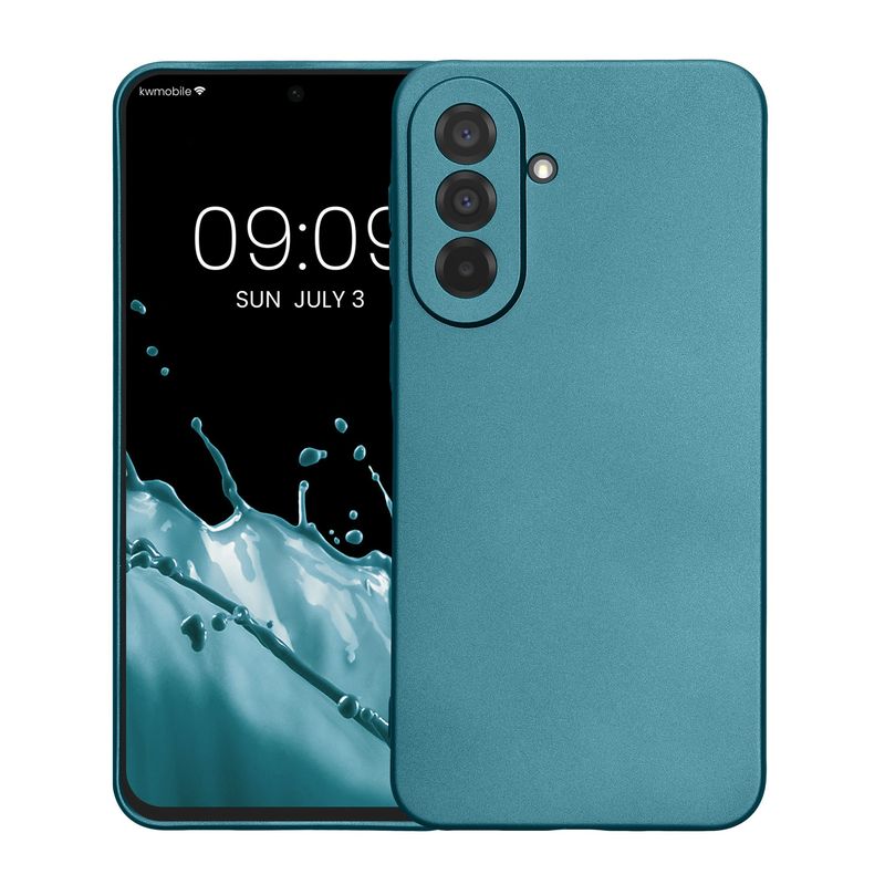 Laptop, Telefoane si Tablete - Telefoane mobile si accesorii - Accesorii Telefoane - Huse telefoane - Husa Kwmobile pentru Samsung Galaxy A37 5G, anti-alunecare, silicon, albastru caraibian - Infinity.ro