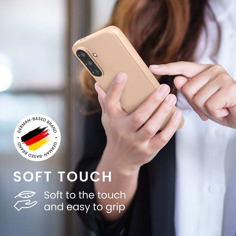 Laptop, Telefoane si Tablete - Telefoane mobile si accesorii - Accesorii Telefoane - Huse telefoane - Husa Kwmobile pentru Samsung Galaxy A37 5G, anti-alunecare, protectie la zgarieturi, silicon, auriu - Infinity.ro