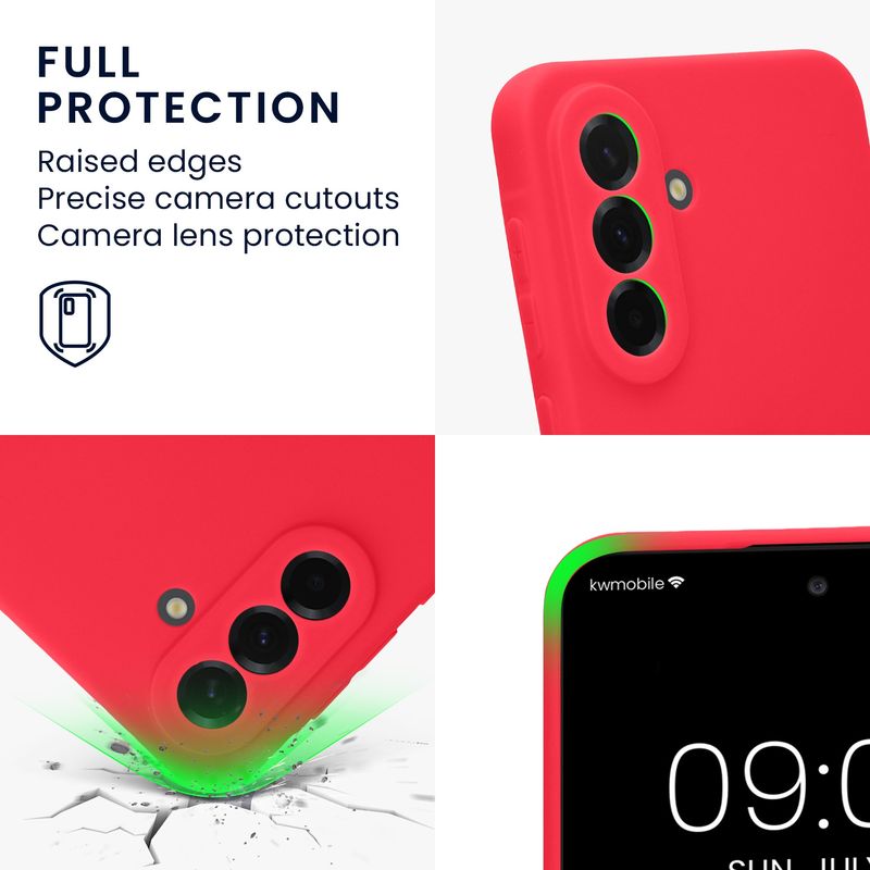 Laptop, Telefoane si Tablete - Telefoane mobile si accesorii - Accesorii Telefoane - Huse telefoane - Husa Kwmobile pentru Samsung Galaxy A37 5G, anti-alunecare, silicon, roz neon - Infinity.ro