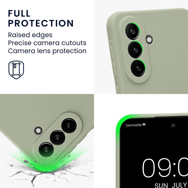 Laptop, Telefoane si Tablete - Telefoane mobile si accesorii - Accesorii Telefoane - Huse telefoane - Husa Kwmobile pentru Samsung Galaxy A37 5G, anti-alunecare, silicon, verde, gri - Infinity.ro