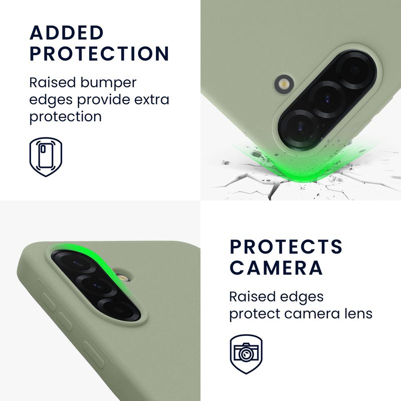 Laptop, Telefoane si Tablete - Telefoane mobile si accesorii - Accesorii Telefoane - Huse telefoane - Husa Kwmobile pentru Samsung Galaxy A37 5G, incarcare wireless, silicon, verde, gri - Infinity.ro