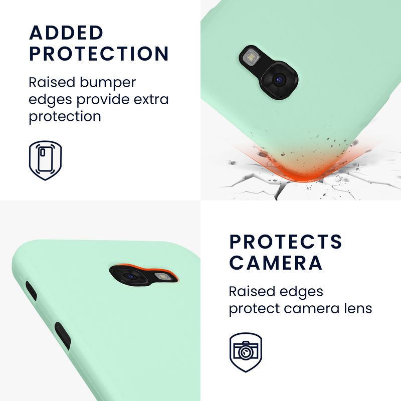 Laptop, Telefoane si Tablete - Telefoane mobile si accesorii - Accesorii Telefoane - Huse telefoane - Husa Kwmobile pentru Samsung Galaxy A5 (2017), incarcare wireless, silicon, verde - Infinity.ro