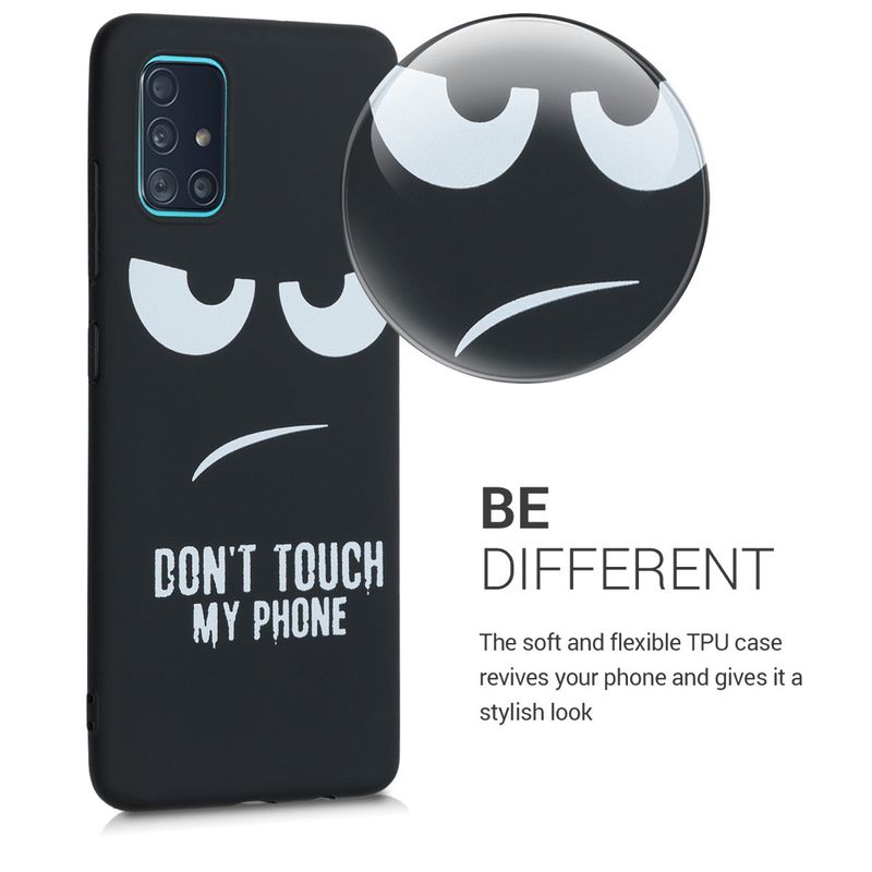 Laptop, Telefoane si Tablete - Telefoane mobile si accesorii - Accesorii Telefoane - Huse telefoane - Husa Kwmobile pentru Samsung Galaxy A51, anti-alunecare, silicon, alb, negru - Infinity.ro