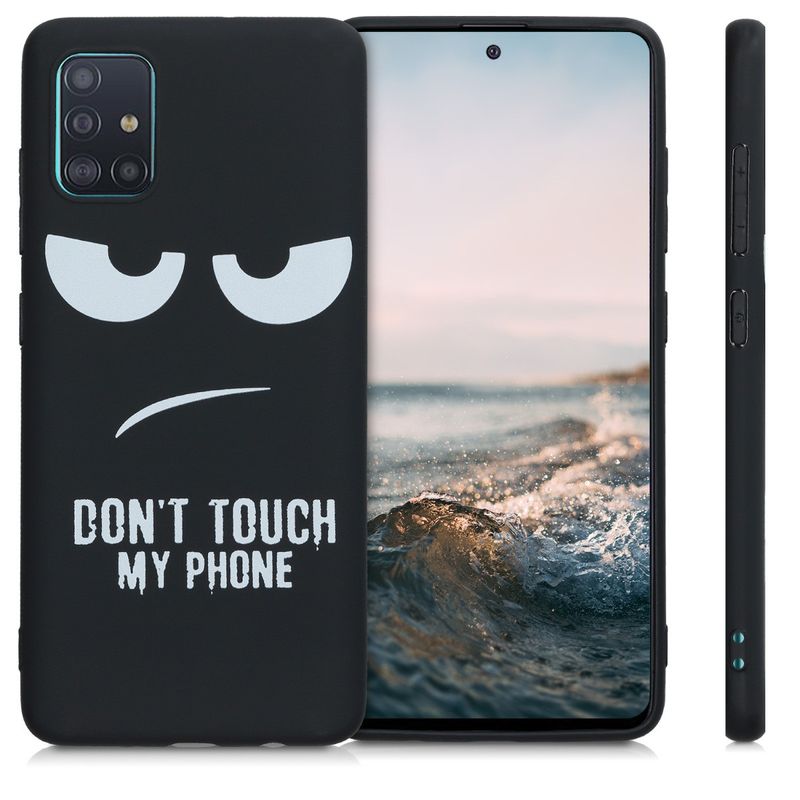 Laptop, Telefoane si Tablete - Telefoane mobile si accesorii - Accesorii Telefoane - Huse telefoane - Husa Kwmobile pentru Samsung Galaxy A51, anti-alunecare, silicon, alb, negru - Infinity.ro
