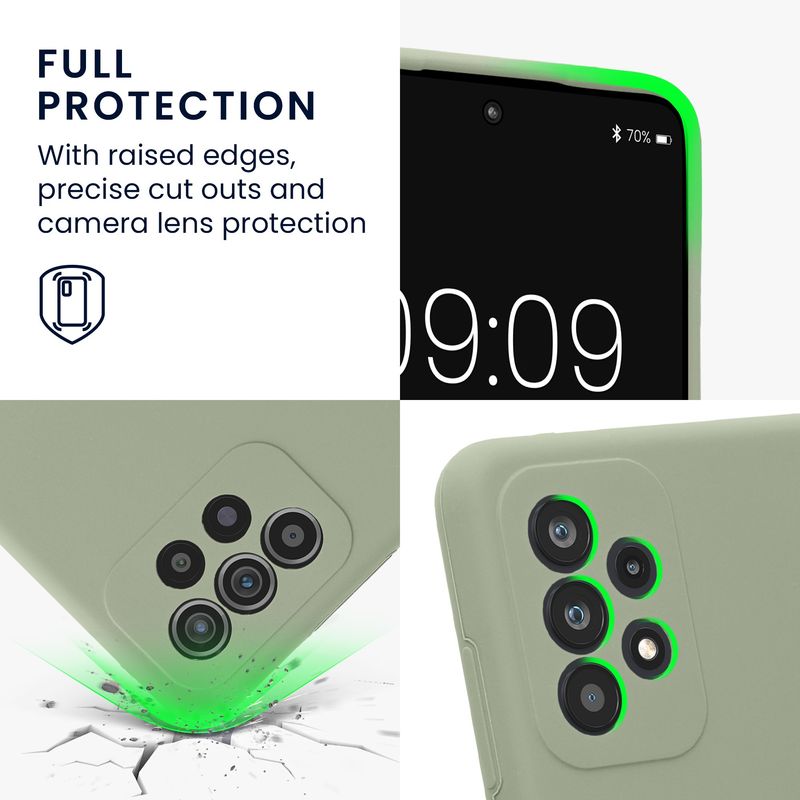 Laptop, Telefoane si Tablete - Telefoane mobile si accesorii - Accesorii Telefoane - Huse telefoane - Husa Kwmobile pentru Samsung Galaxy A52/Galaxy A52 5G/Galaxy A52s 5G, anti-alunecare, anti-amprenta, silicon, verde - Infinity.ro
