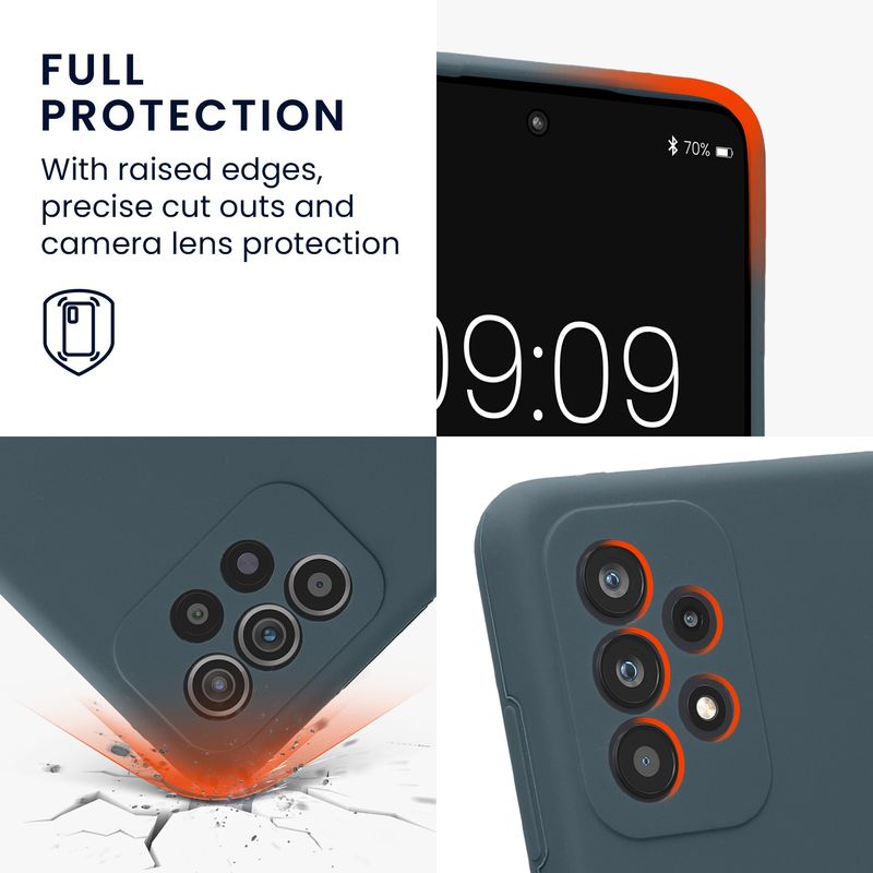 Laptop, Telefoane si Tablete - Telefoane mobile si accesorii - Accesorii Telefoane - Huse telefoane - Husa Kwmobile pentru Samsung Galaxy A52/Galaxy A52 5G/Galaxy A52s 5G, anti-alunecare, anti-amprenta, silicon, gri - Infinity.ro
