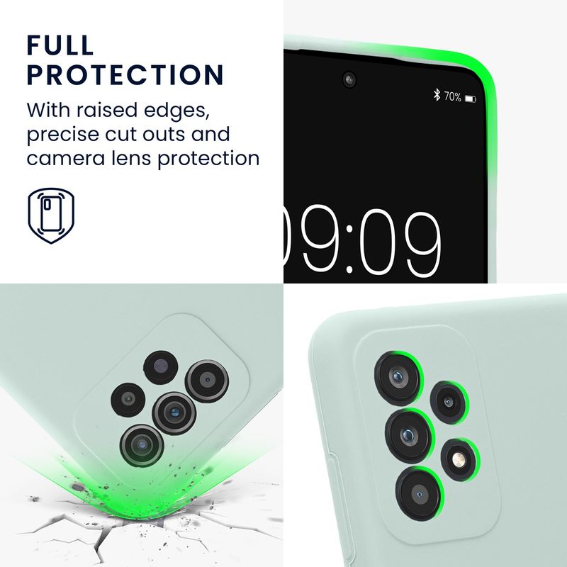 Laptop, Telefoane si Tablete - Telefoane mobile si accesorii - Accesorii Telefoane - Huse telefoane - Husa Kwmobile pentru Samsung Galaxy A52/Galaxy A52 5G/Galaxy A52s 5G, anti-alunecare, silicon, menta - Infinity.ro