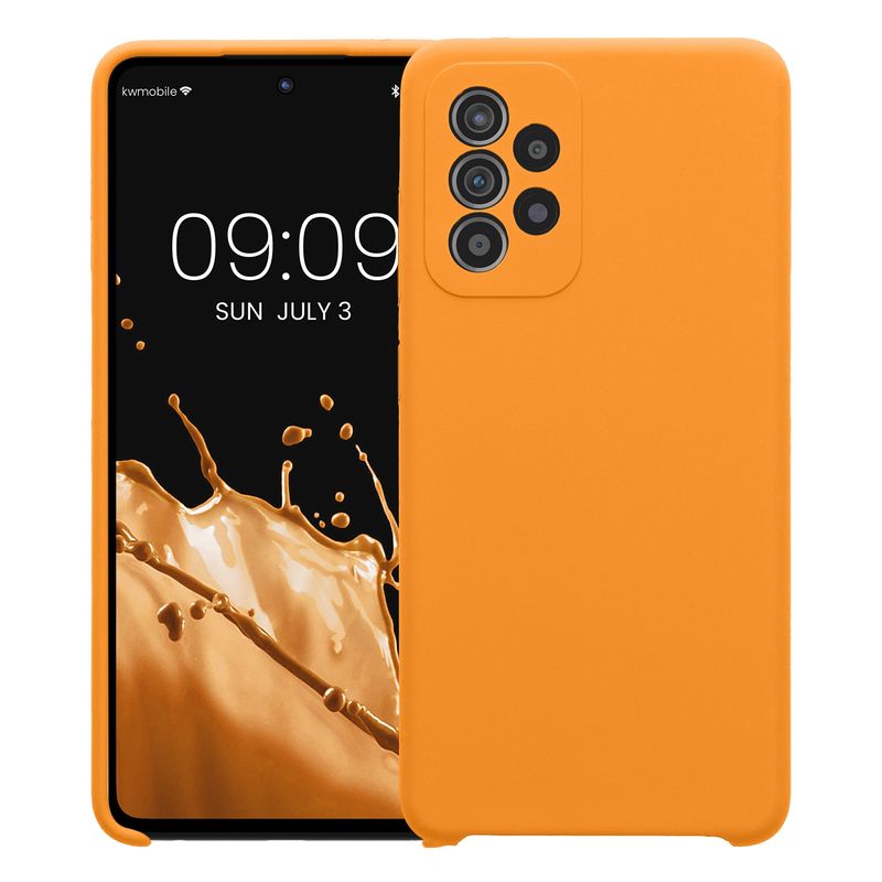 Laptop, Telefoane si Tablete - Telefoane mobile si accesorii - Accesorii Telefoane - Huse telefoane - Husa Kwmobile pentru Samsung Galaxy A52/Galaxy A52 5G/Galaxy A52s 5G, anti-alunecare, silicon, portocaliu - Infinity.ro