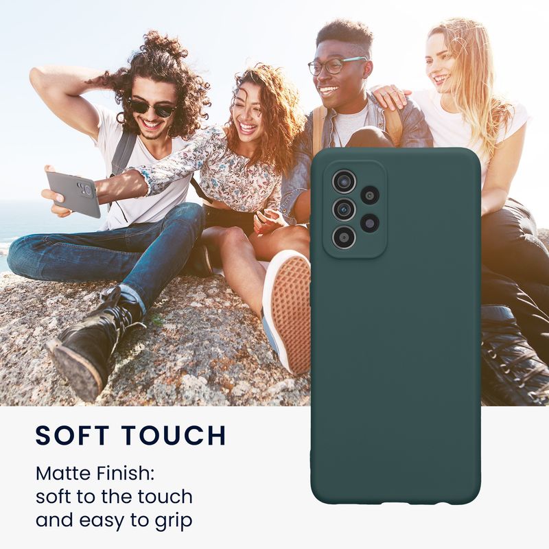 Laptop, Telefoane si Tablete - Telefoane mobile si accesorii - Accesorii Telefoane - Huse telefoane - Husa Kwmobile pentru Samsung Galaxy A52/Galaxy A52 5G/Galaxy A52s 5G, anti-alunecare, silicon, albastru verzui - Infinity.ro