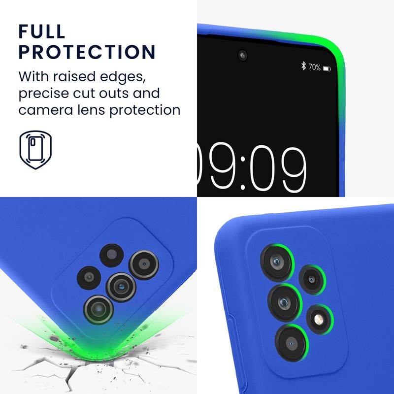 Laptop, Telefoane si Tablete - Telefoane mobile si accesorii - Accesorii Telefoane - Huse telefoane - Husa Kwmobile pentru Samsung Galaxy A52/Galaxy A52 5G/Galaxy A52s 5G, anti-alunecare, silicon, albastru baltic - Infinity.ro