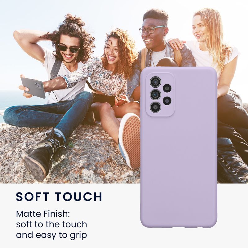 Laptop, Telefoane si Tablete - Telefoane mobile si accesorii - Accesorii Telefoane - Huse telefoane - Husa Kwmobile pentru Samsung Galaxy A52/Galaxy A52 5G/Galaxy A52s 5G, anti-alunecare, silicon, lavanda - Infinity.ro