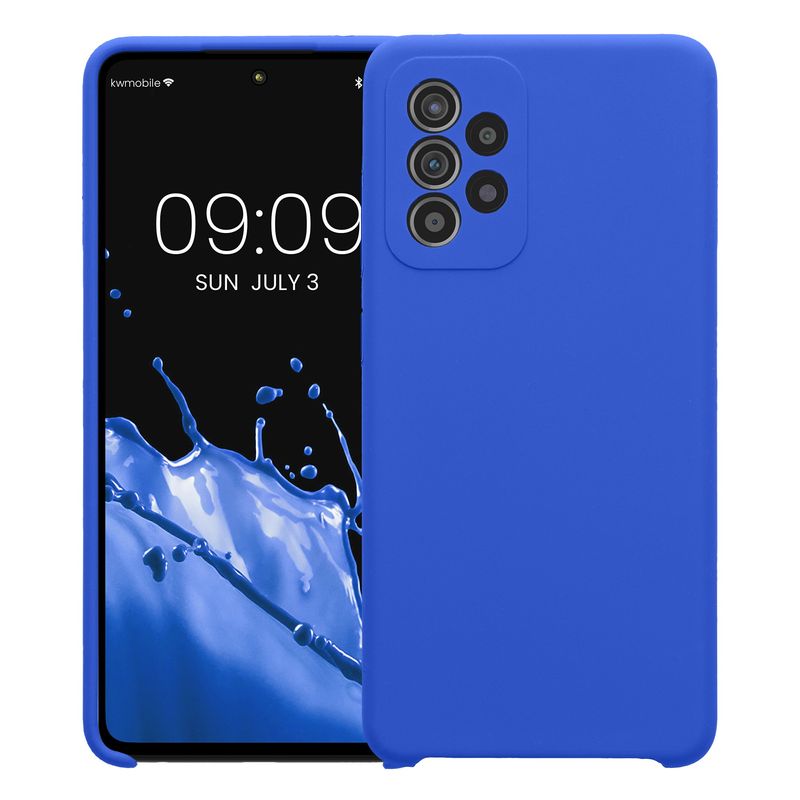 Laptop, Telefoane si Tablete - Telefoane mobile si accesorii - Accesorii Telefoane - Huse telefoane - Husa Kwmobile pentru Samsung Galaxy A52/Galaxy A52 5G/Galaxy A52s 5G, anti-alunecare, silicon, albastru baltic - Infinity.ro