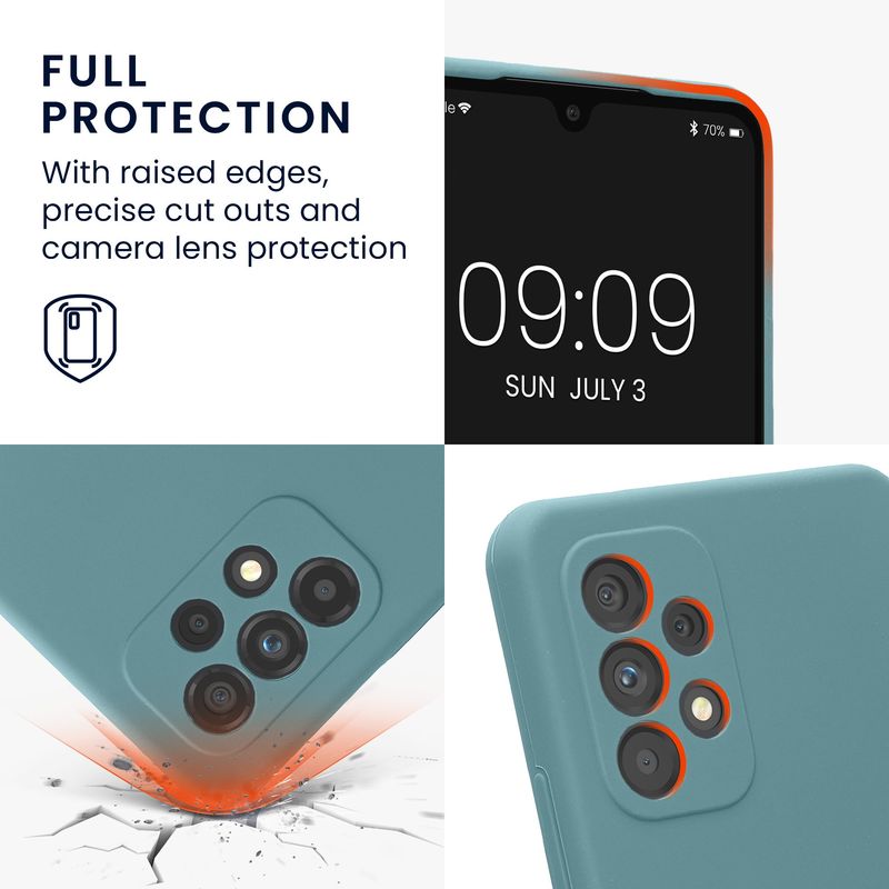 Laptop, Telefoane si Tablete - Telefoane mobile si accesorii - Accesorii Telefoane - Huse telefoane - Husa Kwmobile pentru Samsung Galaxy A53 5G, anti-alunecare, protectie la socuri, silicon, albastru - Infinity.ro