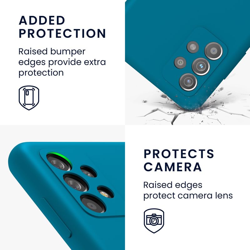 Laptop, Telefoane si Tablete - Telefoane mobile si accesorii - Accesorii Telefoane - Huse telefoane - Husa Kwmobile pentru Samsung Galaxy A52/Galaxy A52 5G/Galaxy A52s 5G, incarcare wireless, silicon, albastru caraibian - Infinity.ro