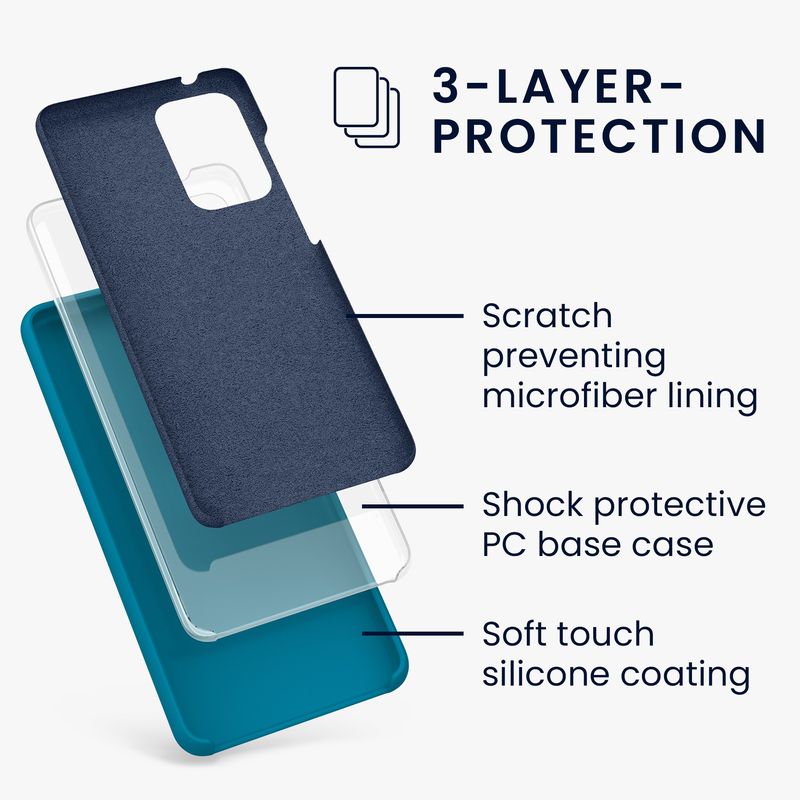 Laptop, Telefoane si Tablete - Telefoane mobile si accesorii - Accesorii Telefoane - Huse telefoane - Husa Kwmobile pentru Samsung Galaxy A52/Galaxy A52 5G/Galaxy A52s 5G, incarcare wireless, silicon, albastru caraibian - Infinity.ro