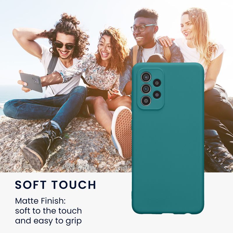 Laptop, Telefoane si Tablete - Telefoane mobile si accesorii - Accesorii Telefoane - Huse telefoane - Husa Kwmobile pentru Samsung Galaxy A52/Galaxy A52 5G/Galaxy A52s 5G, anti-alunecare, silicon, turcoaz mat - Infinity.ro