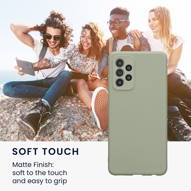Laptop, Telefoane si Tablete - Telefoane mobile si accesorii - Accesorii Telefoane - Huse telefoane - Husa Kwmobile pentru Samsung Galaxy A52/Galaxy A52 5G/Galaxy A52s 5G, anti-alunecare, silicon, verde, gri - Infinity.ro