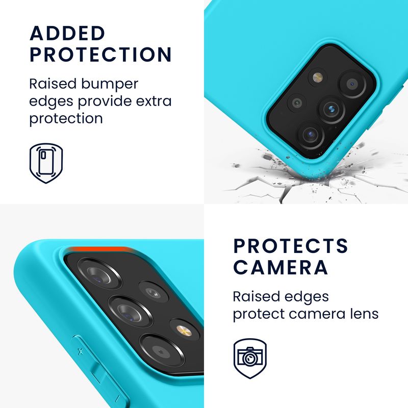 Laptop, Telefoane si Tablete - Telefoane mobile si accesorii - Accesorii Telefoane - Huse telefoane - Husa Kwmobile pentru Samsung Galaxy A52/Galaxy A52 5G/Galaxy A52s 5G, incarcare wireless, silicon, albastru ocean - Infinity.ro