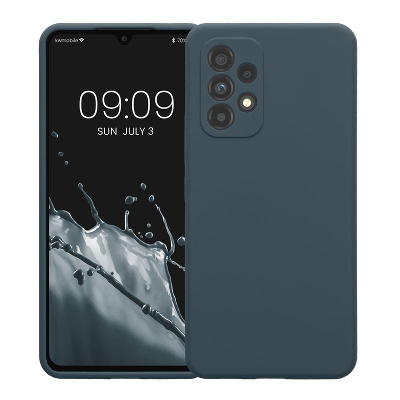 Laptop, Telefoane si Tablete - Telefoane mobile si accesorii - Accesorii Telefoane - Huse telefoane - Husa Kwmobile pentru Samsung Galaxy A53 5G, anti-alunecare, anti-amprenta, silicon, gri - Infinity.ro