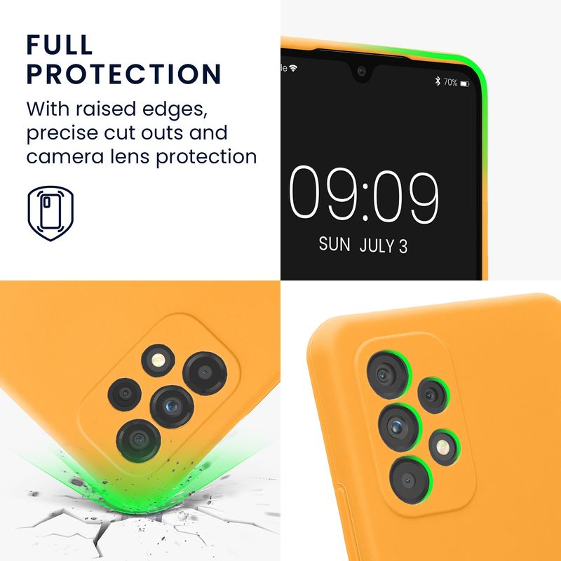 Laptop, Telefoane si Tablete - Telefoane mobile si accesorii - Accesorii Telefoane - Huse telefoane - Husa Kwmobile pentru Samsung Galaxy A53 5G, anti-alunecare, anti-amprenta, silicon, portocaliu - Infinity.ro