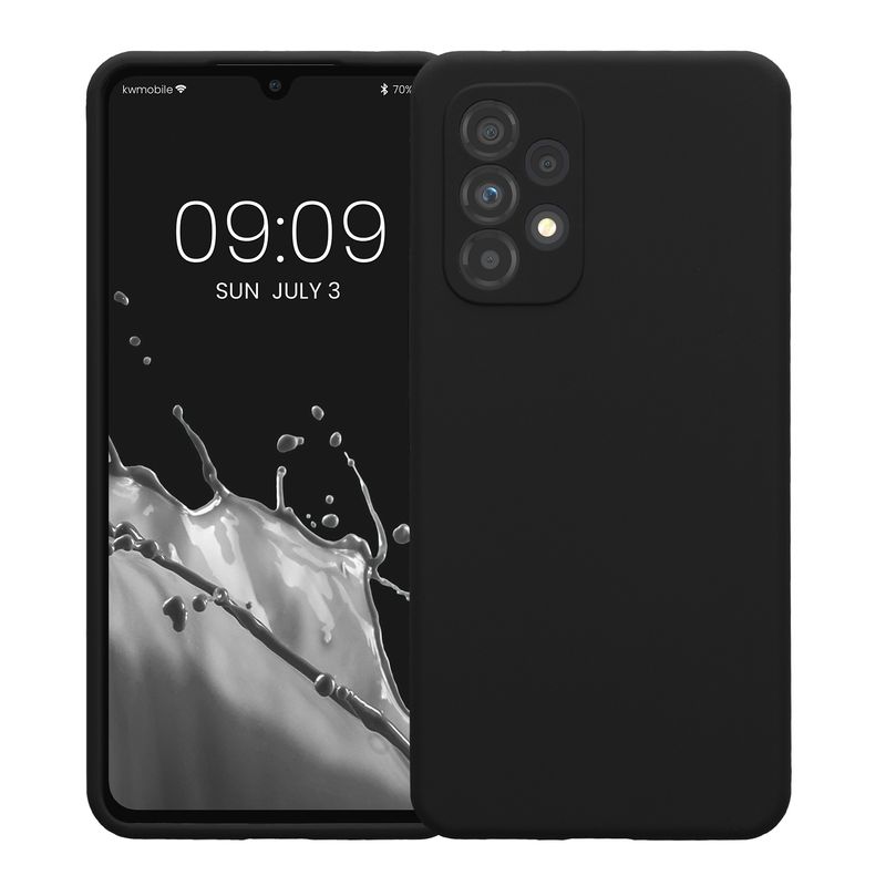 Laptop, Telefoane si Tablete - Telefoane mobile si accesorii - Accesorii Telefoane - Huse telefoane - Husa Kwmobile pentru Samsung Galaxy A53 5G, anti-alunecare, silicon, negru - Infinity.ro