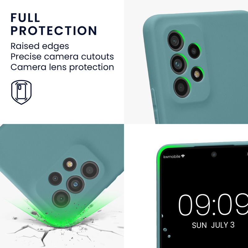Laptop, Telefoane si Tablete - Telefoane mobile si accesorii - Accesorii Telefoane - Huse telefoane - Husa Kwmobile pentru Samsung Galaxy A53 5G, anti-alunecare, silicon, noapte arctica - Infinity.ro