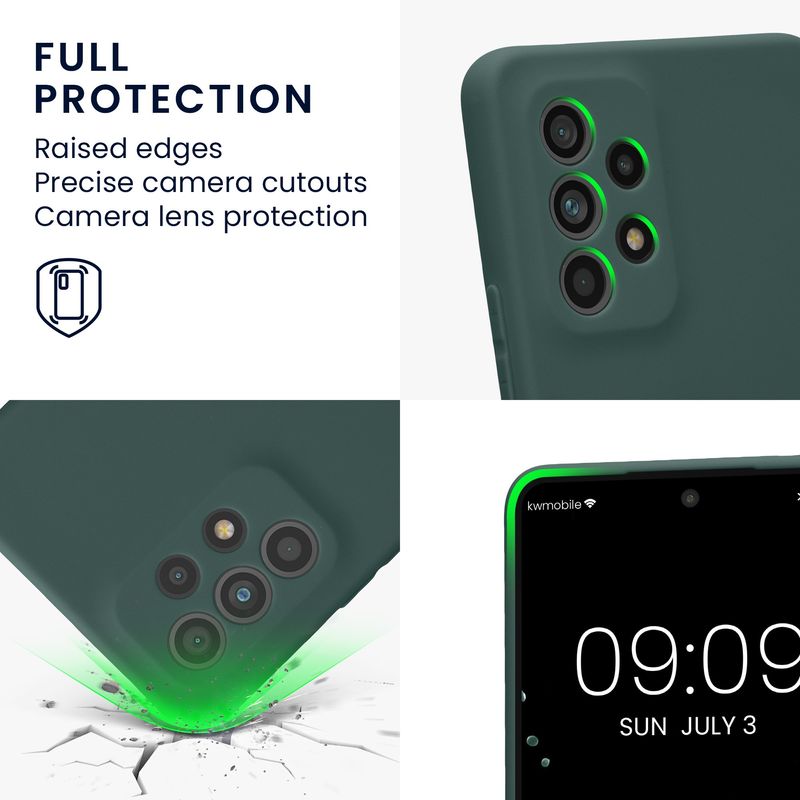 Laptop, Telefoane si Tablete - Telefoane mobile si accesorii - Accesorii Telefoane - Huse telefoane - Husa Kwmobile pentru Samsung Galaxy A53 5G, anti-alunecare, silicon, albastru verzui - Infinity.ro