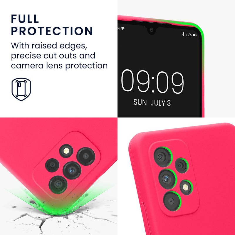 Laptop, Telefoane si Tablete - Telefoane mobile si accesorii - Accesorii Telefoane - Huse telefoane - Husa Kwmobile pentru Samsung Galaxy A53 5G, anti-alunecare, silicon, roz - Infinity.ro