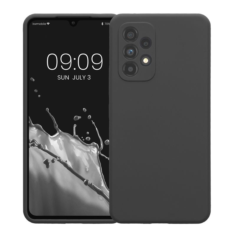 Laptop, Telefoane si Tablete - Telefoane mobile si accesorii - Accesorii Telefoane - Huse telefoane - Husa Kwmobile pentru Samsung Galaxy A53 5G, anti-alunecare, silicon, gri inchis - Infinity.ro