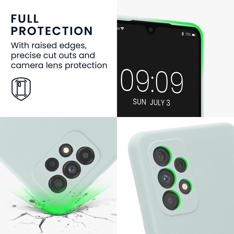 Laptop, Telefoane si Tablete - Telefoane mobile si accesorii - Accesorii Telefoane - Huse telefoane - Husa Kwmobile pentru Samsung Galaxy A53 5G, anti-alunecare, silicon, verde - Infinity.ro