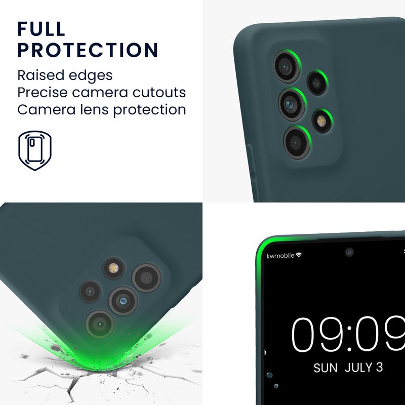 Laptop, Telefoane si Tablete - Telefoane mobile si accesorii - Accesorii Telefoane - Huse telefoane - Husa Kwmobile pentru Samsung Galaxy A53 5G, anti-alunecare, silicon, ardezie inchisa - Infinity.ro